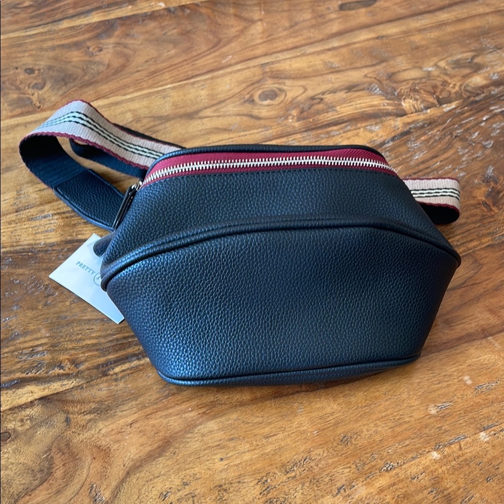 Black Leather Belt Bag